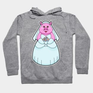 Pig as Bride with Veil Hoodie